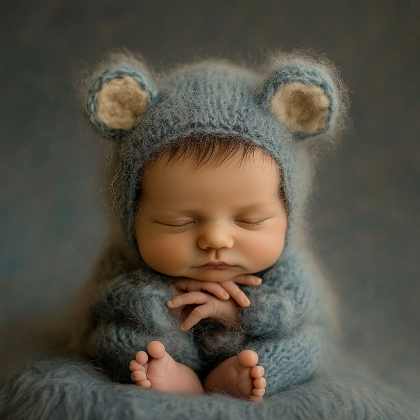 caucasian newborn froggy pose studio setting for newborn photography vancouver