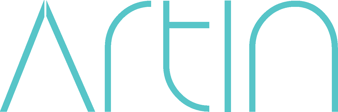 Artin Photography studio logo in turquoise green.