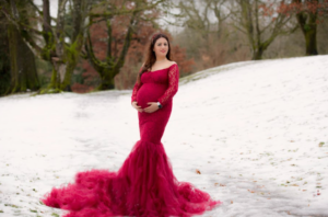  A person wearing a dress. 