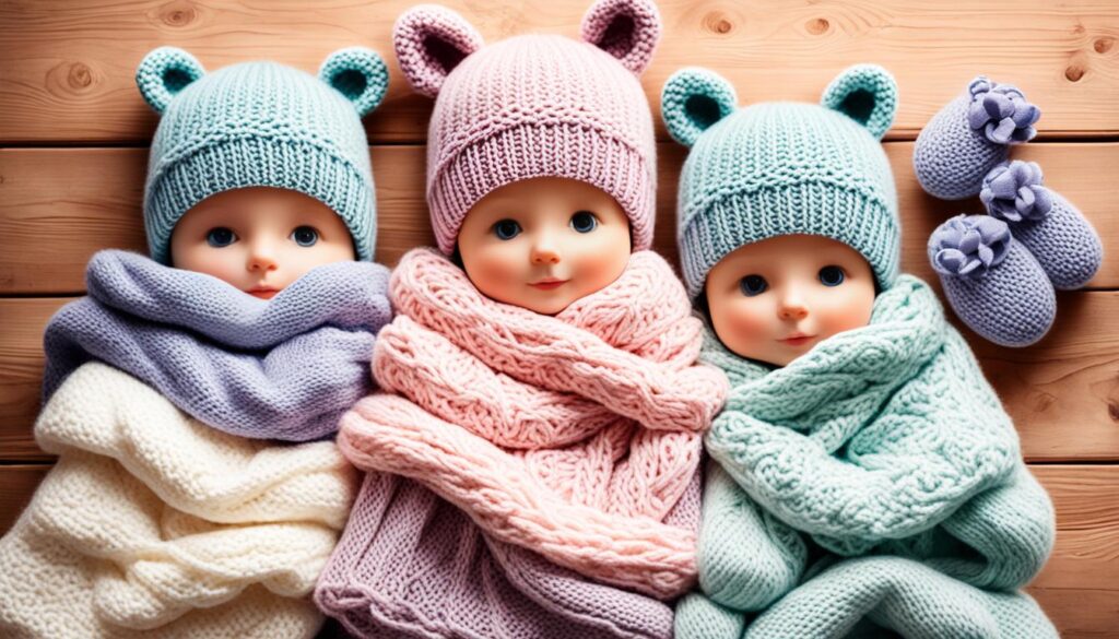 knitted accessories for baby photoshoot